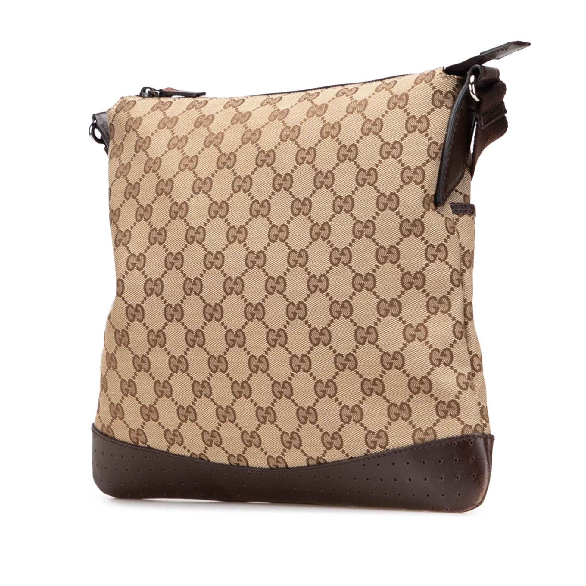 Gucci GG Canvas Calf Brown Crossbody Bag Crossbody 45