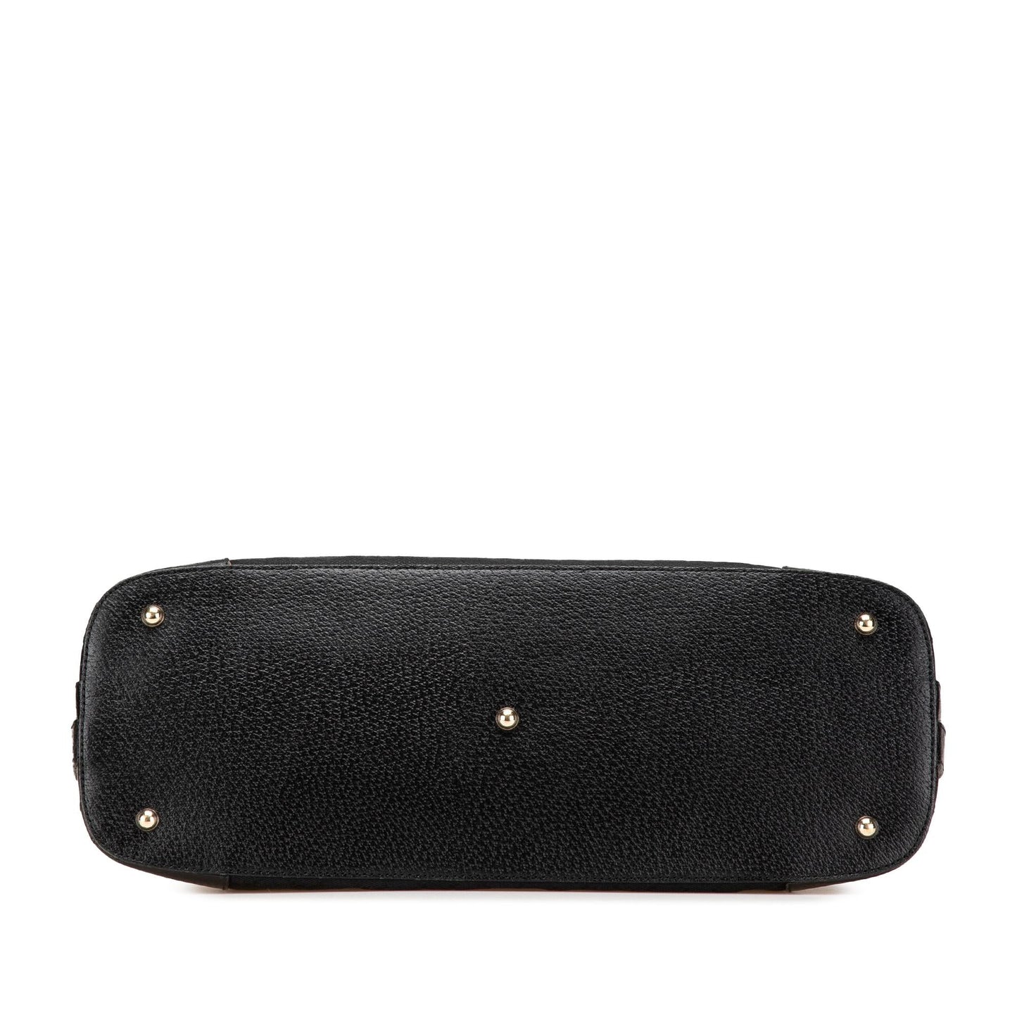 Gucci GG Dome Nailhead Canvas Calf Black Satchel Bag