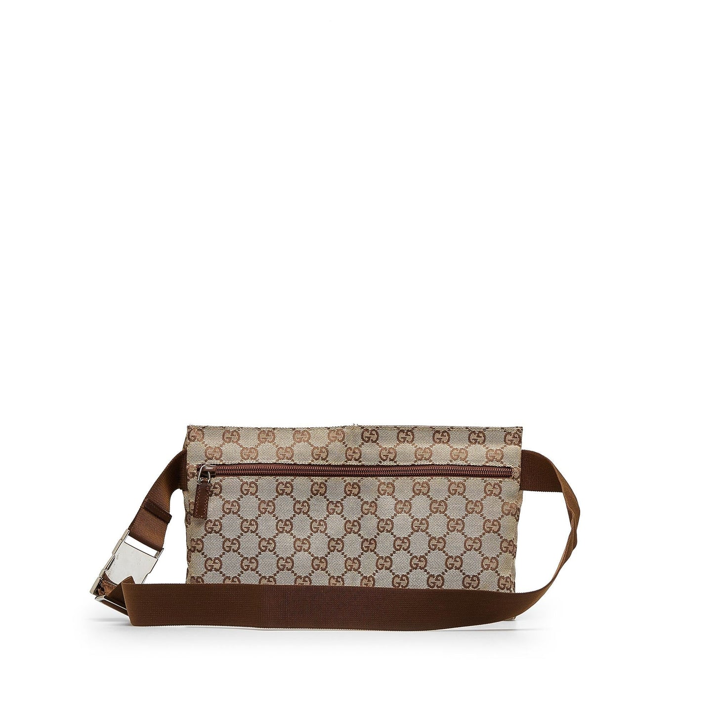 Gucci GG Double Pocket Belt SHG-SGCRHa Canvas Calf Brown Accessory