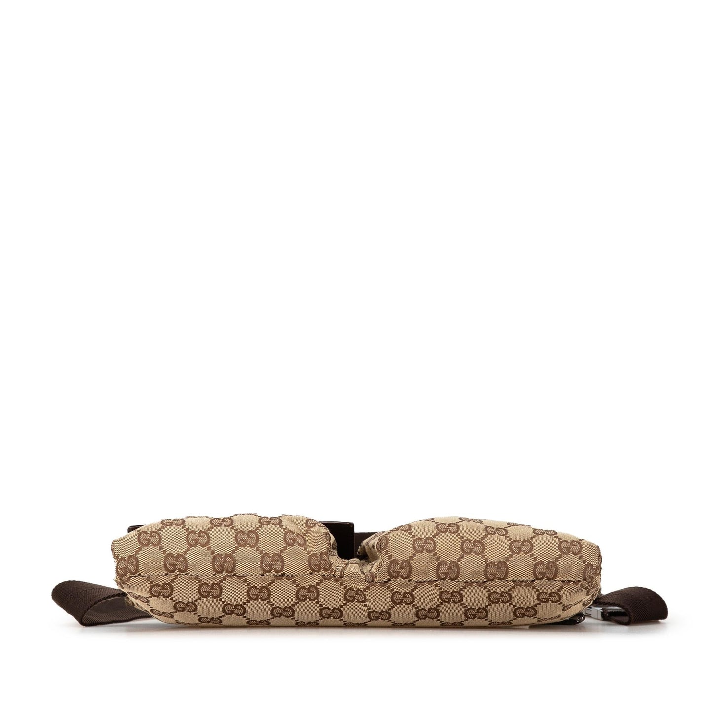Gucci GG Double Pocket Belt SHG-4MdUlJ Canvas Calf Brown Accessory