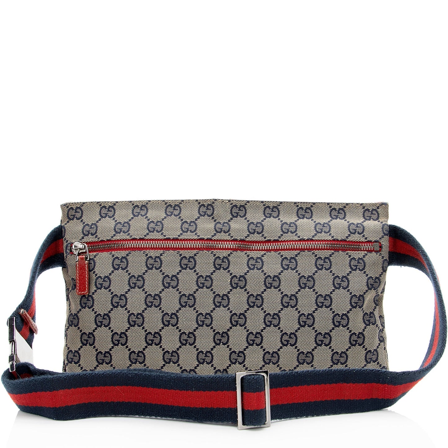 Gucci GG Double Pocket Belt SHF-SkYvtK Leather Canvas Nylon Beige Accessory