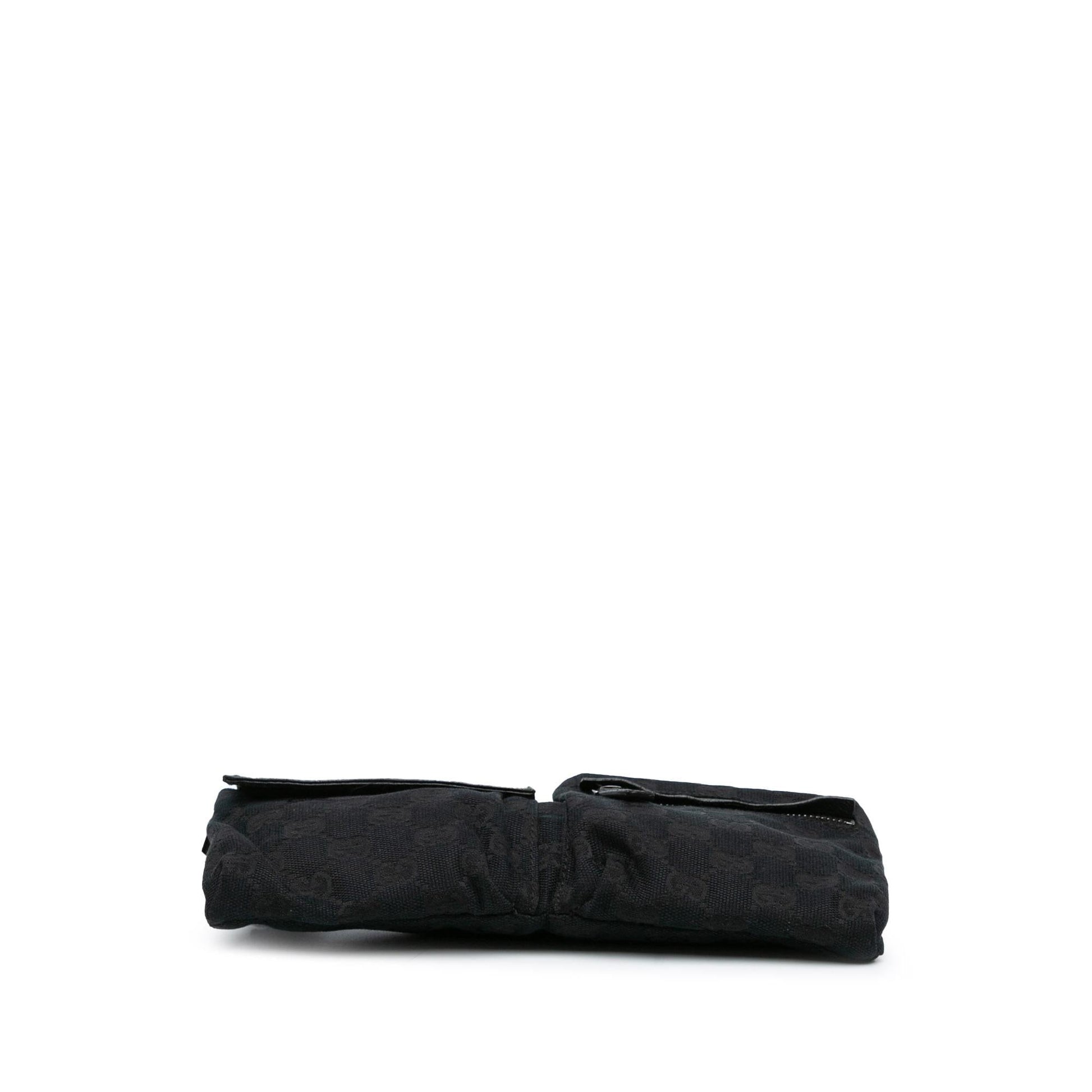 Gucci GG Double Pocket Belt Canvas Calf Black Accessory
