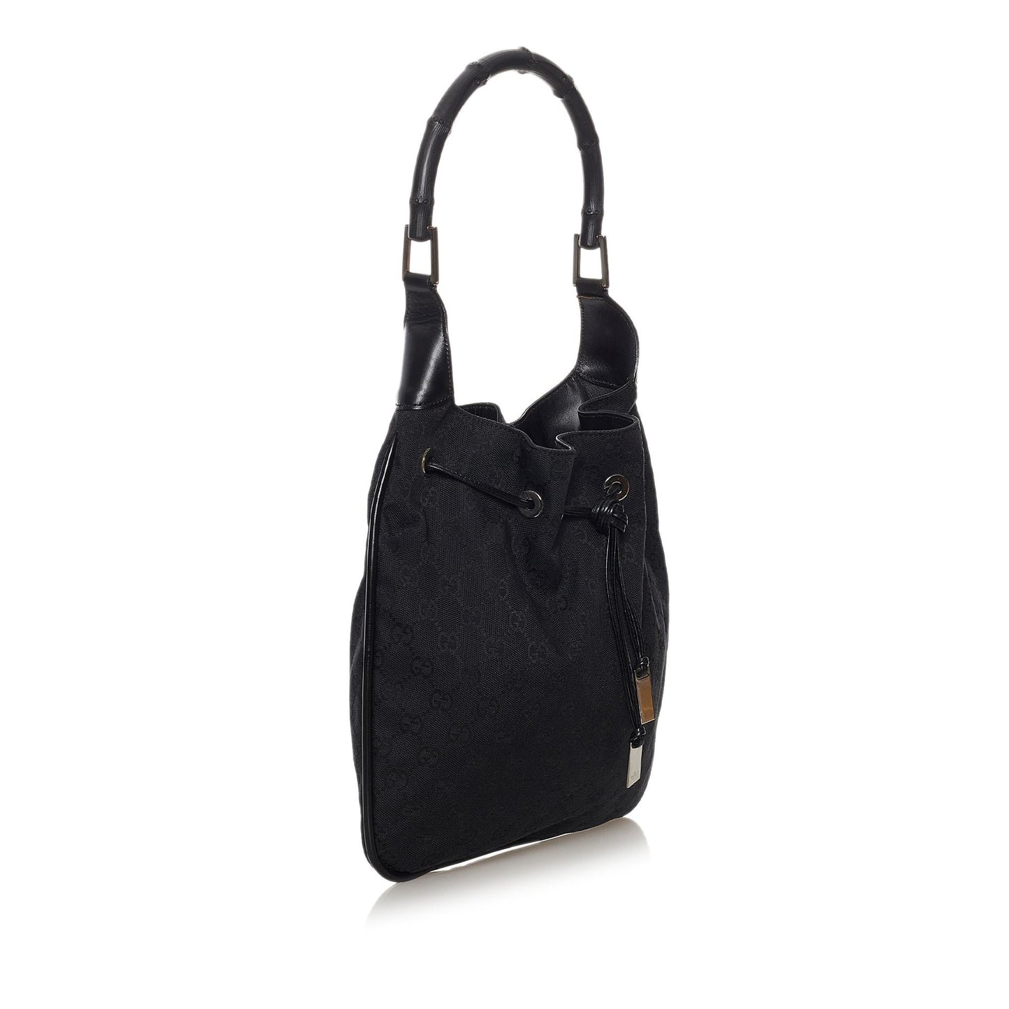 Gucci GG Drawstring SHG Canvas Black Jewelry