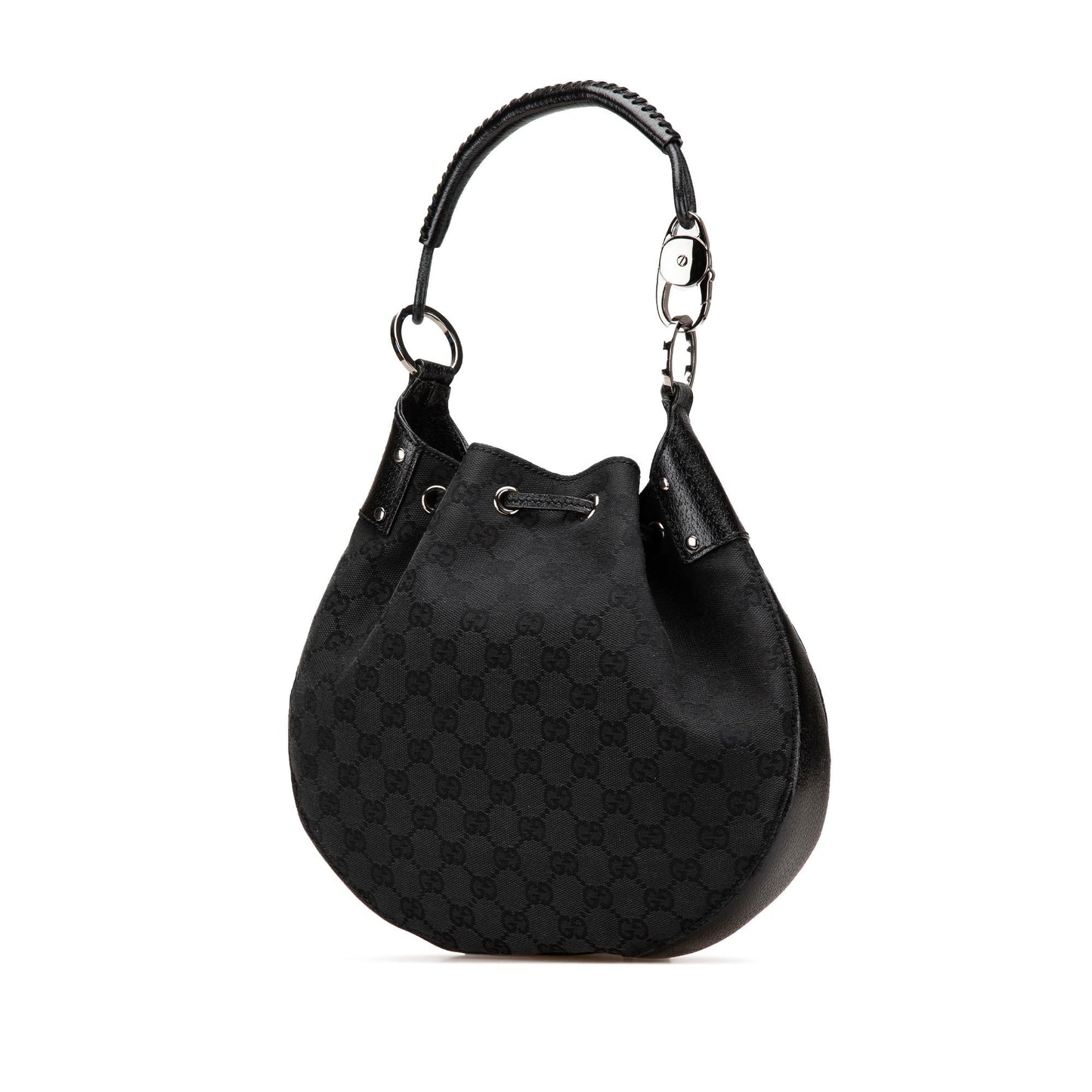 Gucci GG Drawstring Canvas Calf Black Jewelry