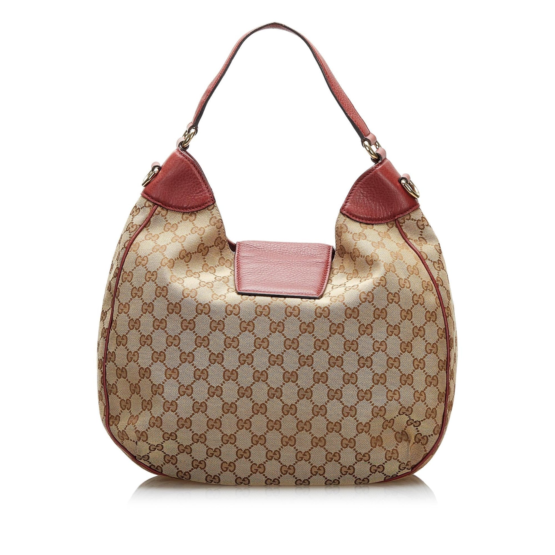 Gucci GG Dressage SHG-cEIFzj Canvas Calf Brown Red Satchel Bag