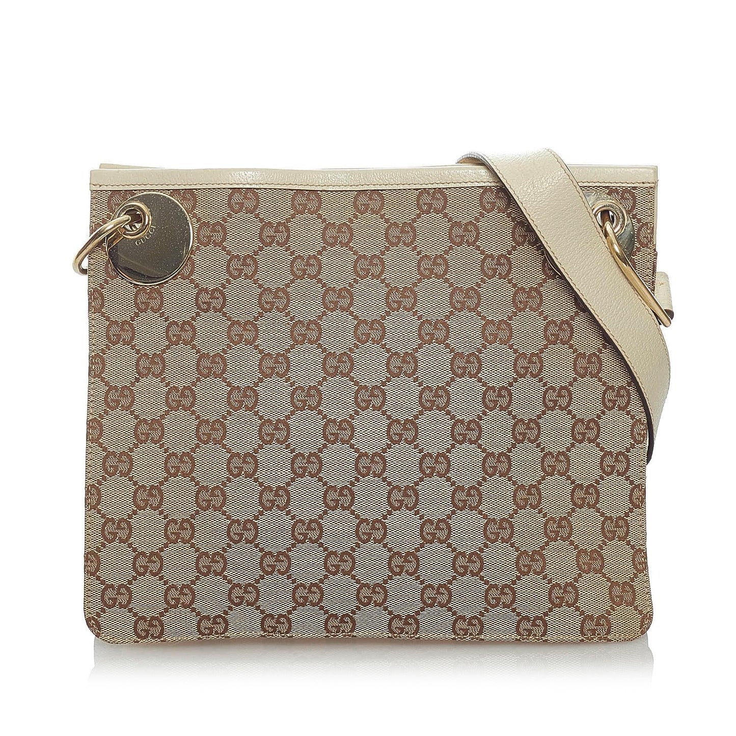 Gucci GG Eclipse SHG Canvas White Brown Crossbody Bag 3