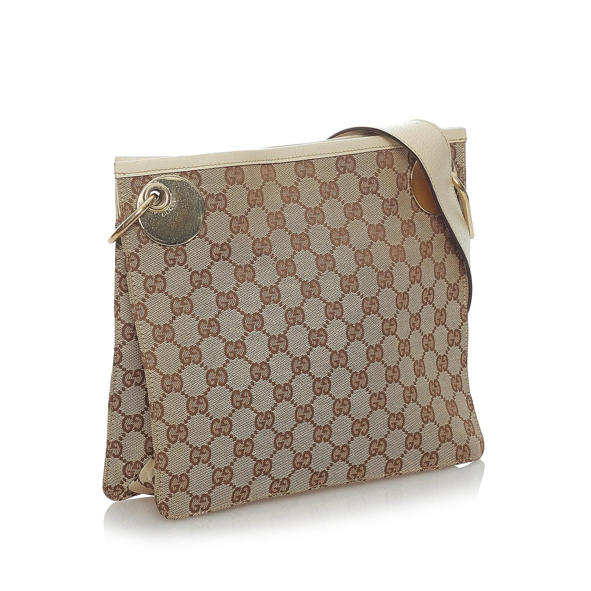 Gucci GG Eclipse SHG Canvas White Brown Crossbody Bag 3