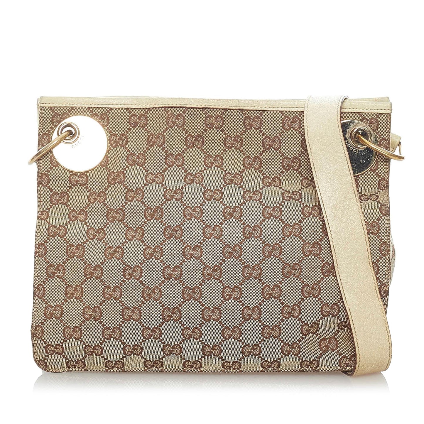 Gucci GG Eclipse SHG Canvas White Brown Crossbody Bag 4