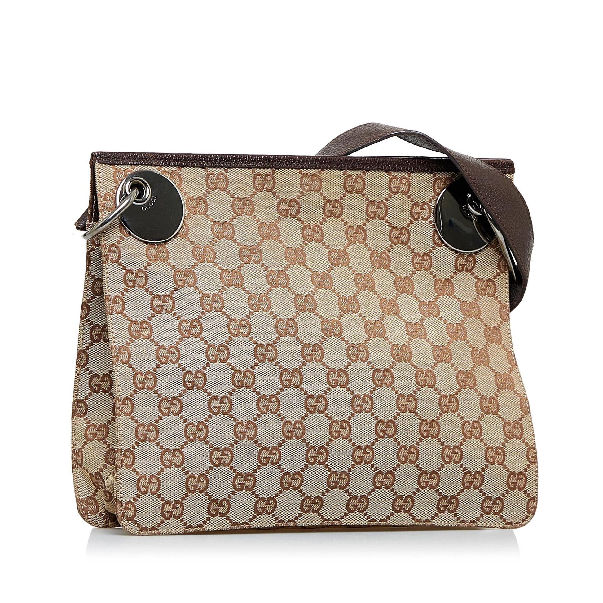 Gucci GG Eclipse SHG-c7pFQ4 Canvas Calf Brown Crossbody Bag
