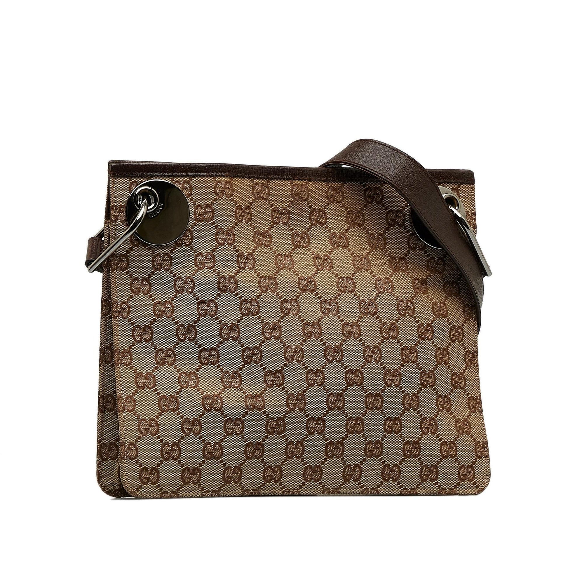 Gucci GG Eclipse SHG-wHRibW Canvas Brown Crossbody Bag