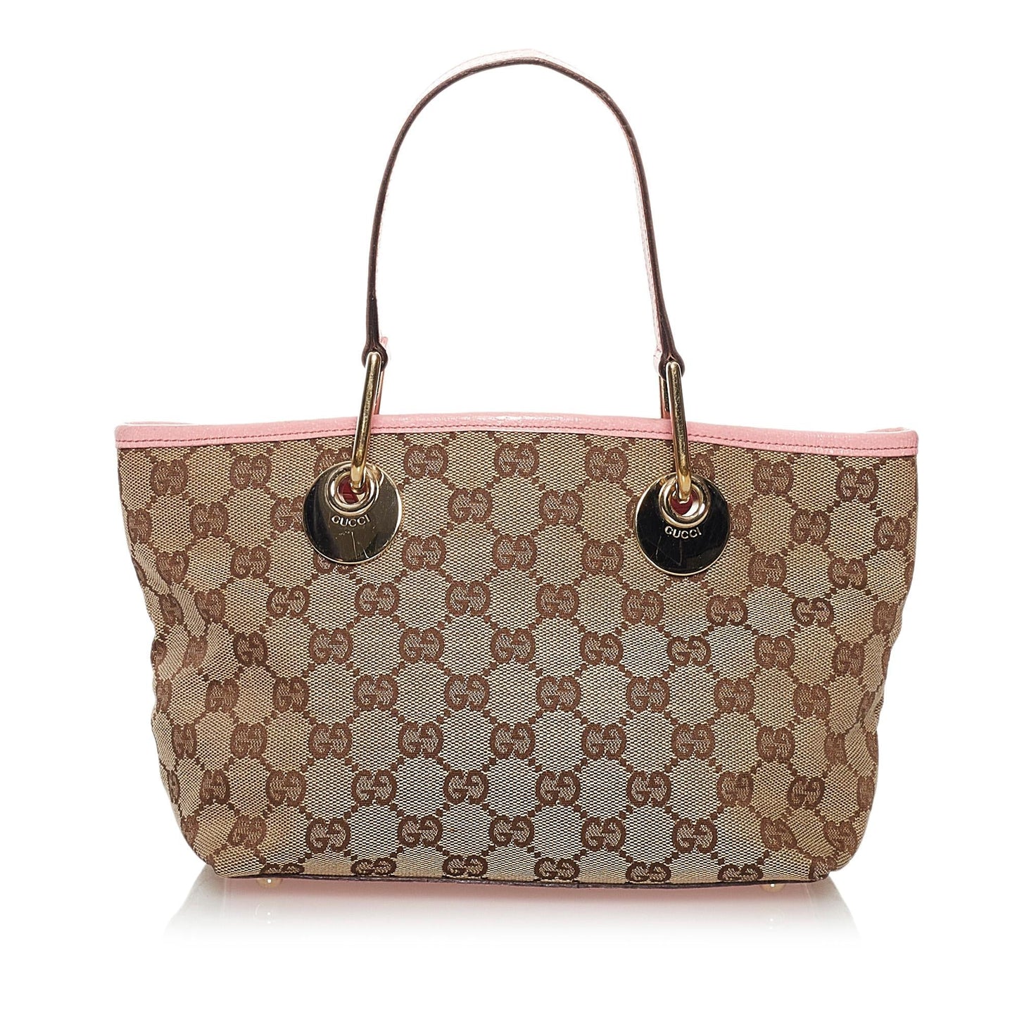 Gucci GG Eclipse SHG Canvas Brown Pink Satchel Bag