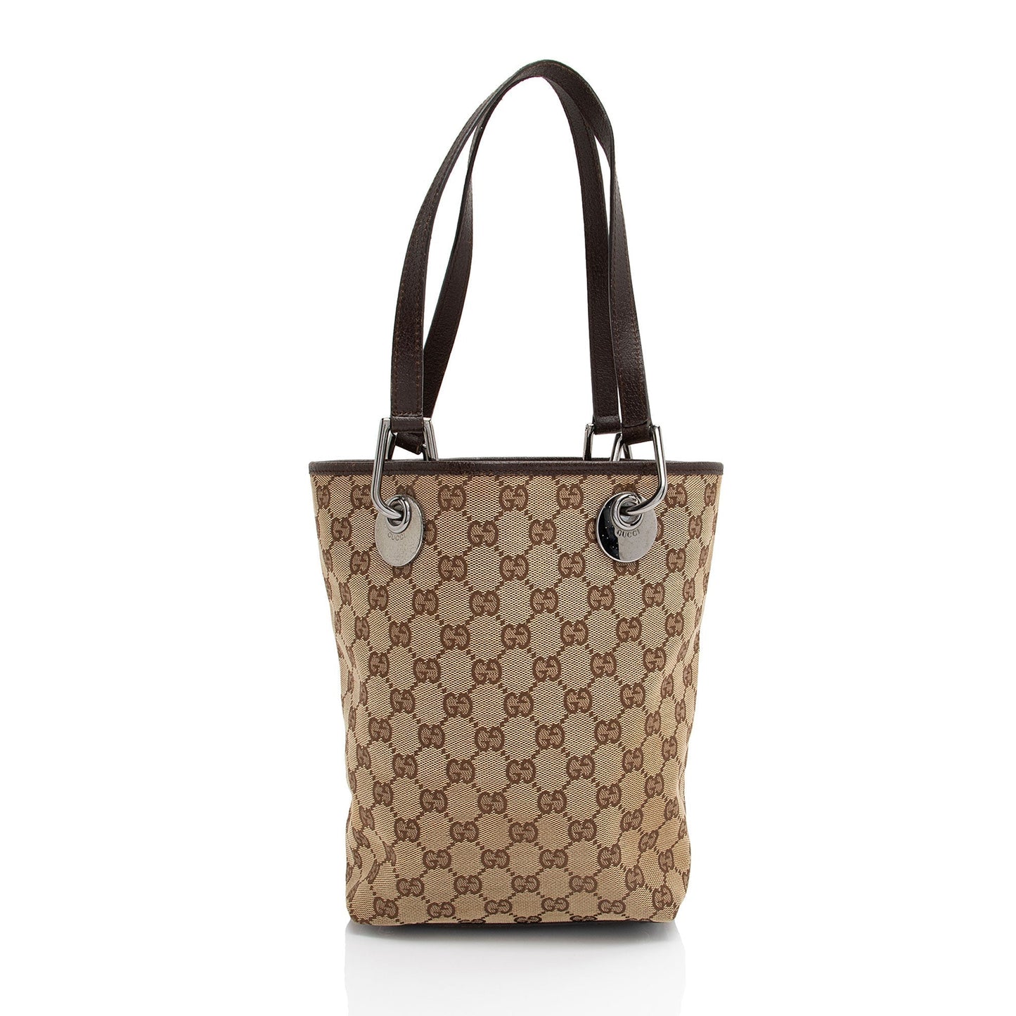 Gucci GG Eclipse N S SHF-QqGTJE Leather Canvas Brown Beige Tote Bag