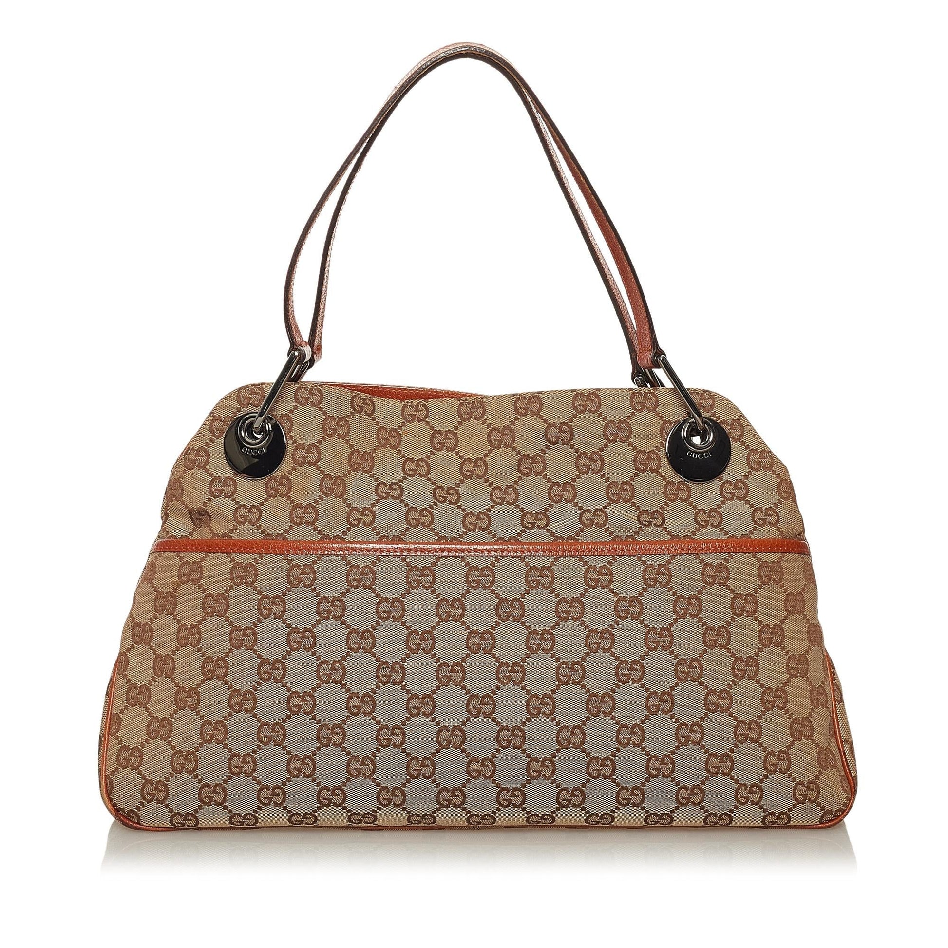 Gucci GG Eclipse SHG Canvas Calf Brown Shoulder Bag