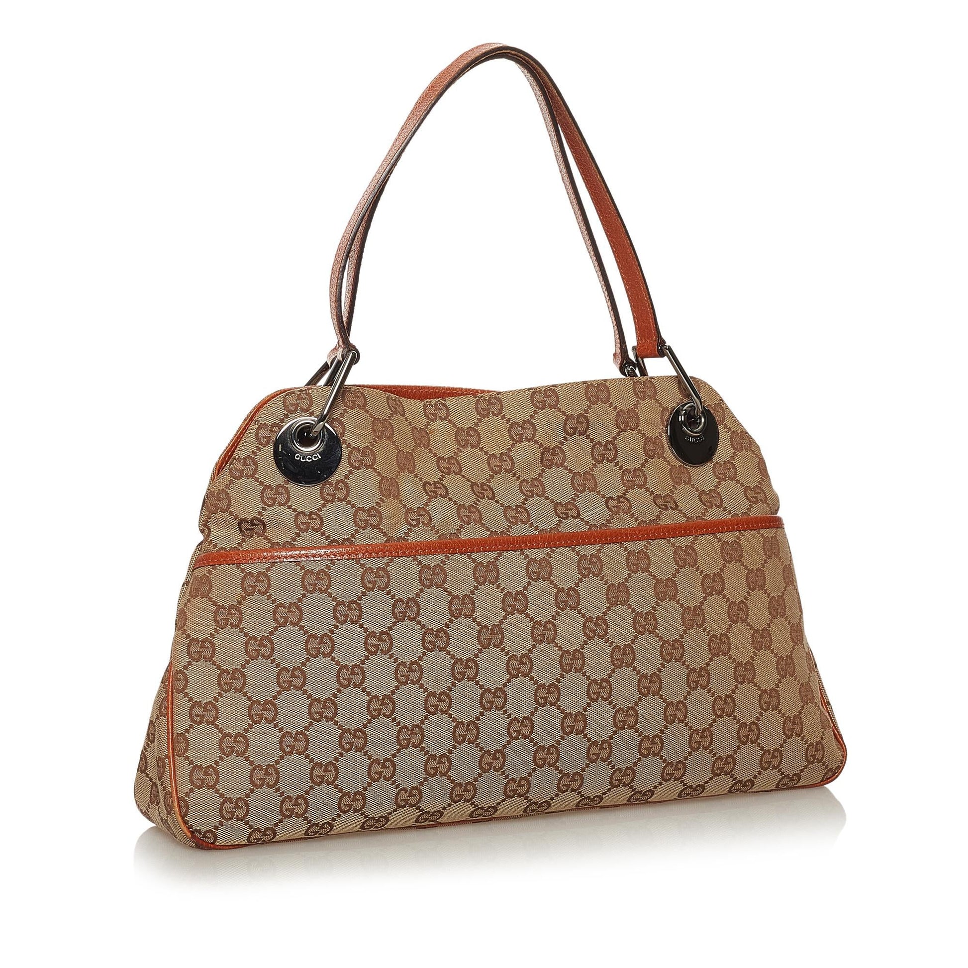 Gucci GG Eclipse SHG Canvas Calf Brown Shoulder Bag