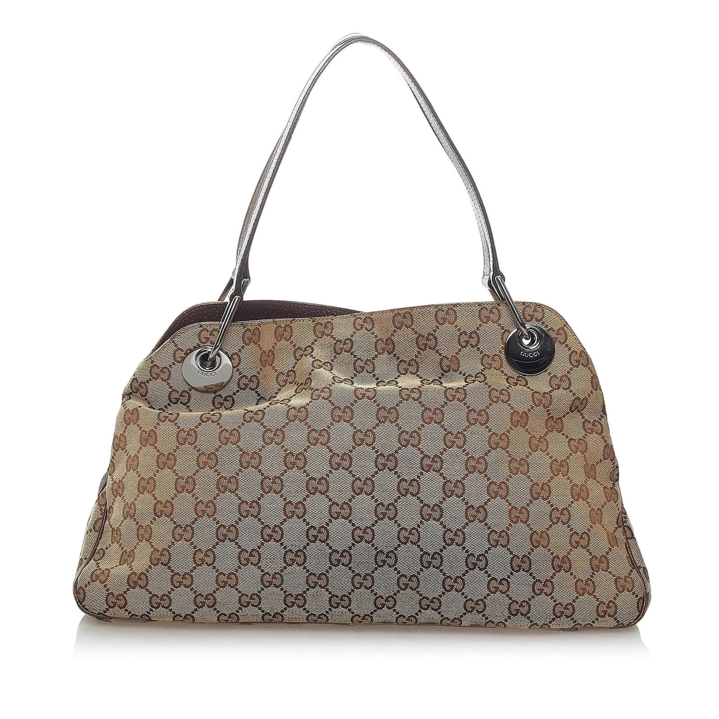 Gucci GG Eclipse SHG Canvas Calf Brown Shoulder Bag Bag Shg