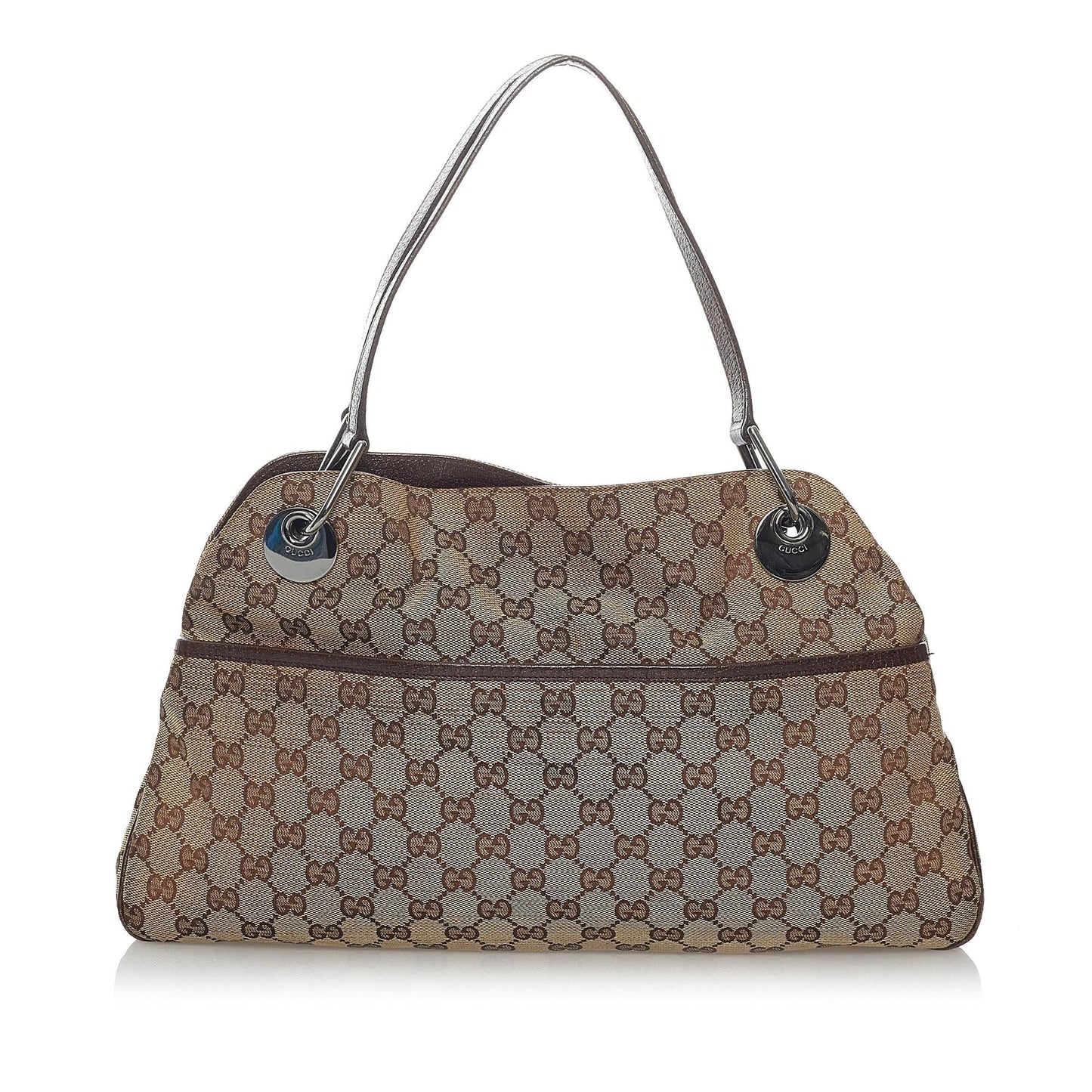 Gucci GG Eclipse SHG Canvas Calf Brown Shoulder Bag Bag Shg