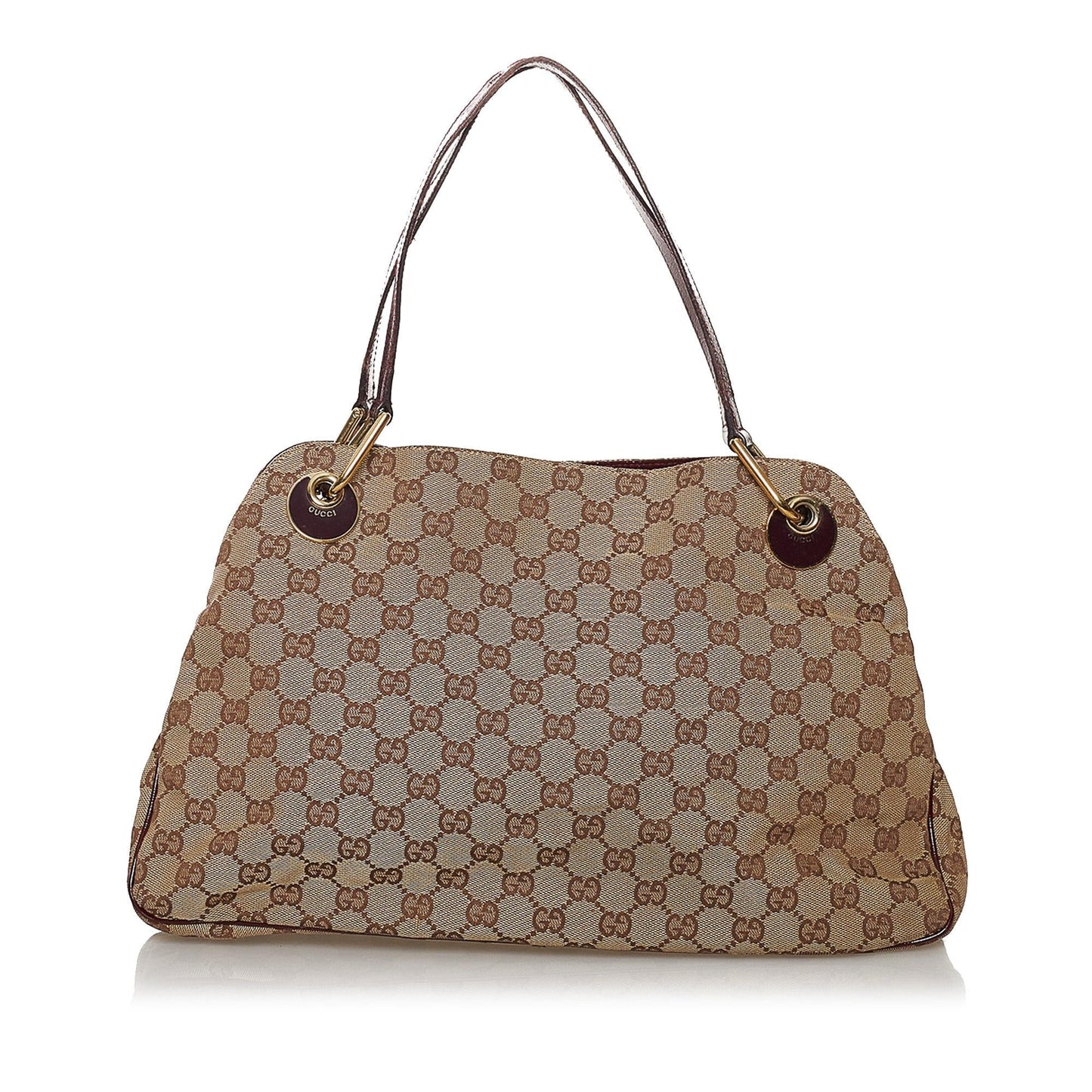 Gucci GG Eclipse SHG Canvas Calf Brown Red Shoulder Bag Bag Shg