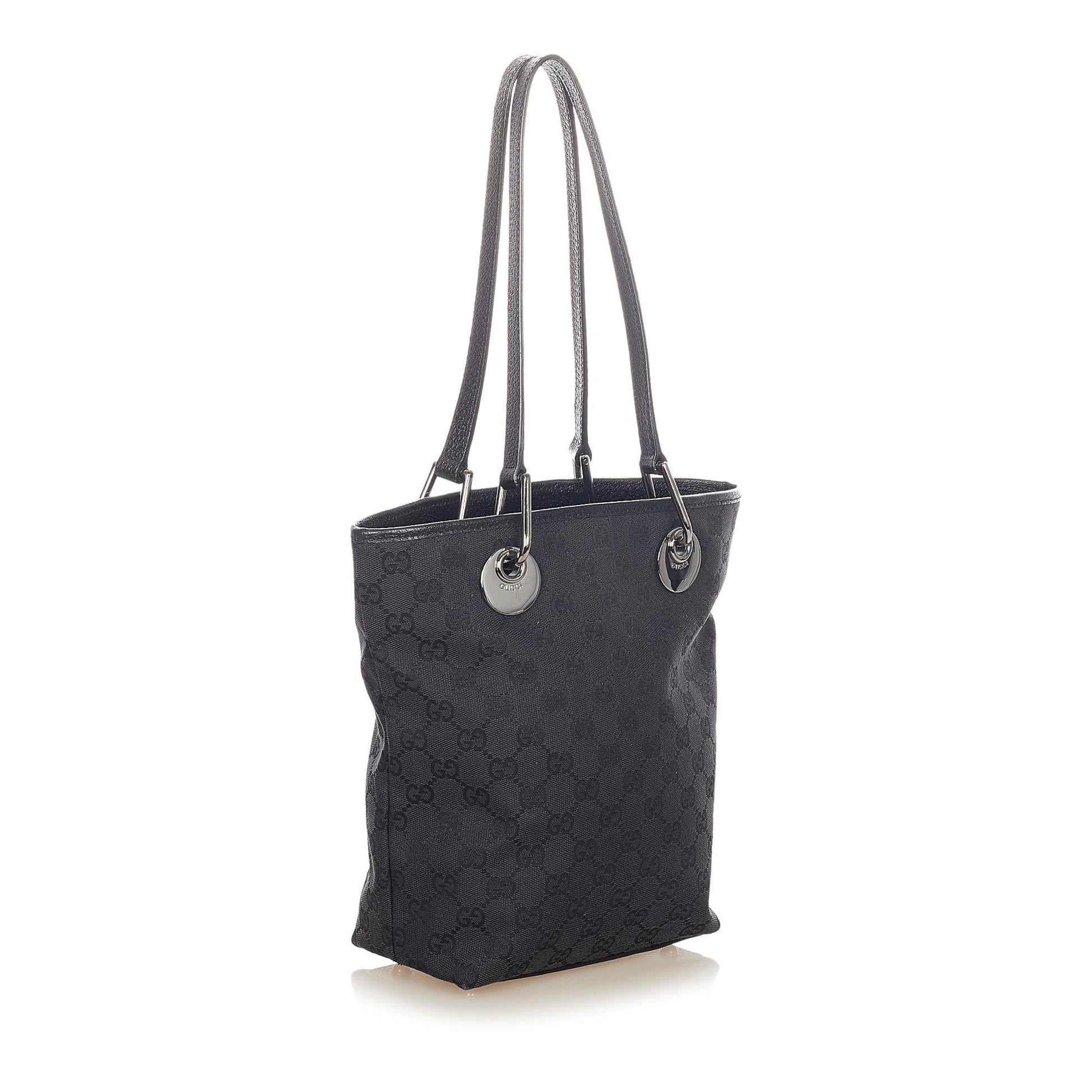 Gucci GG Eclipse SHG Canvas Black Shoulder Bag 8