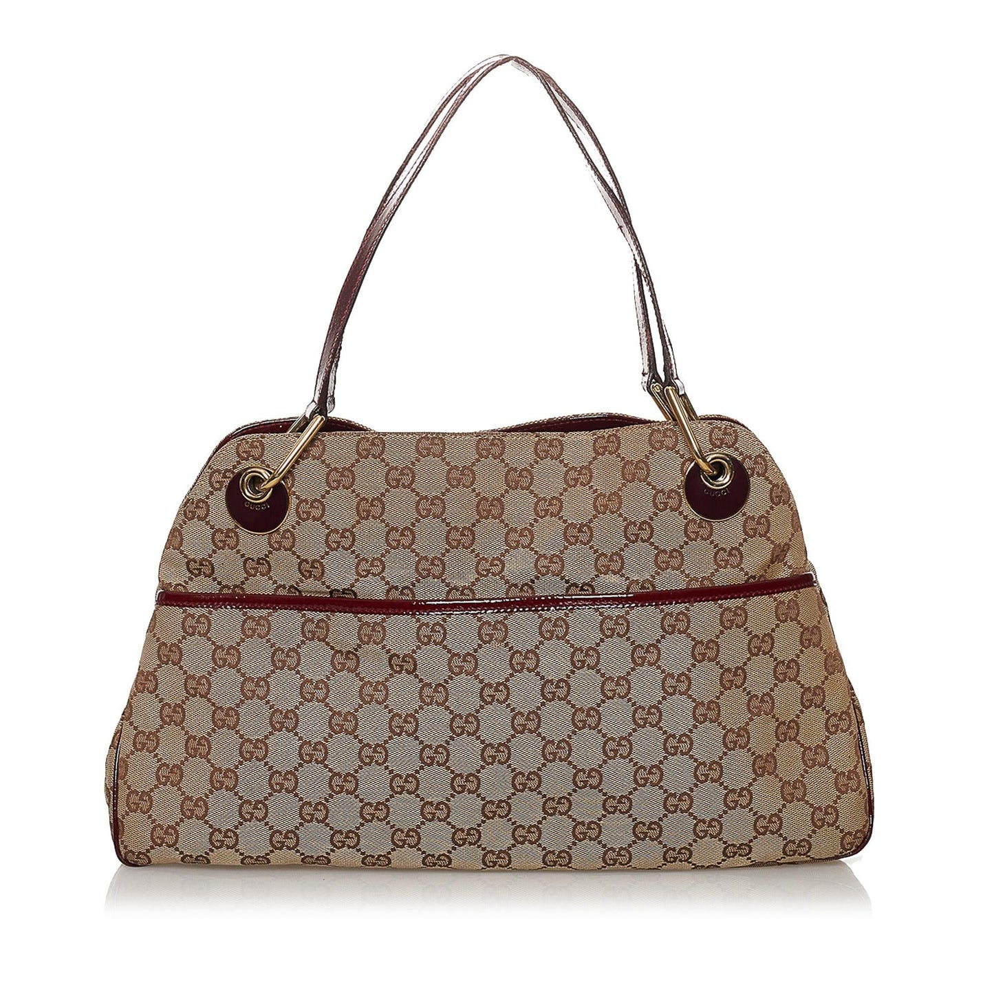 Gucci GG Eclipse SHG Canvas Calf Brown Red Shoulder Bag