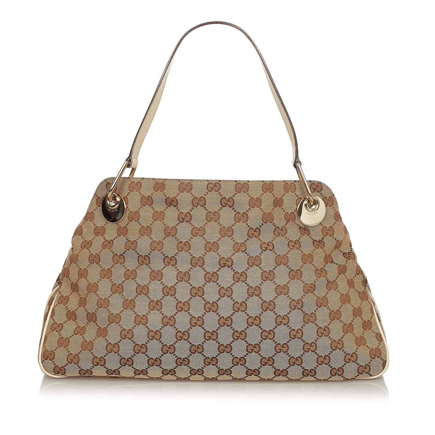 Gucci GG Eclipse SHG Canvas White Brown Shoulder Bag