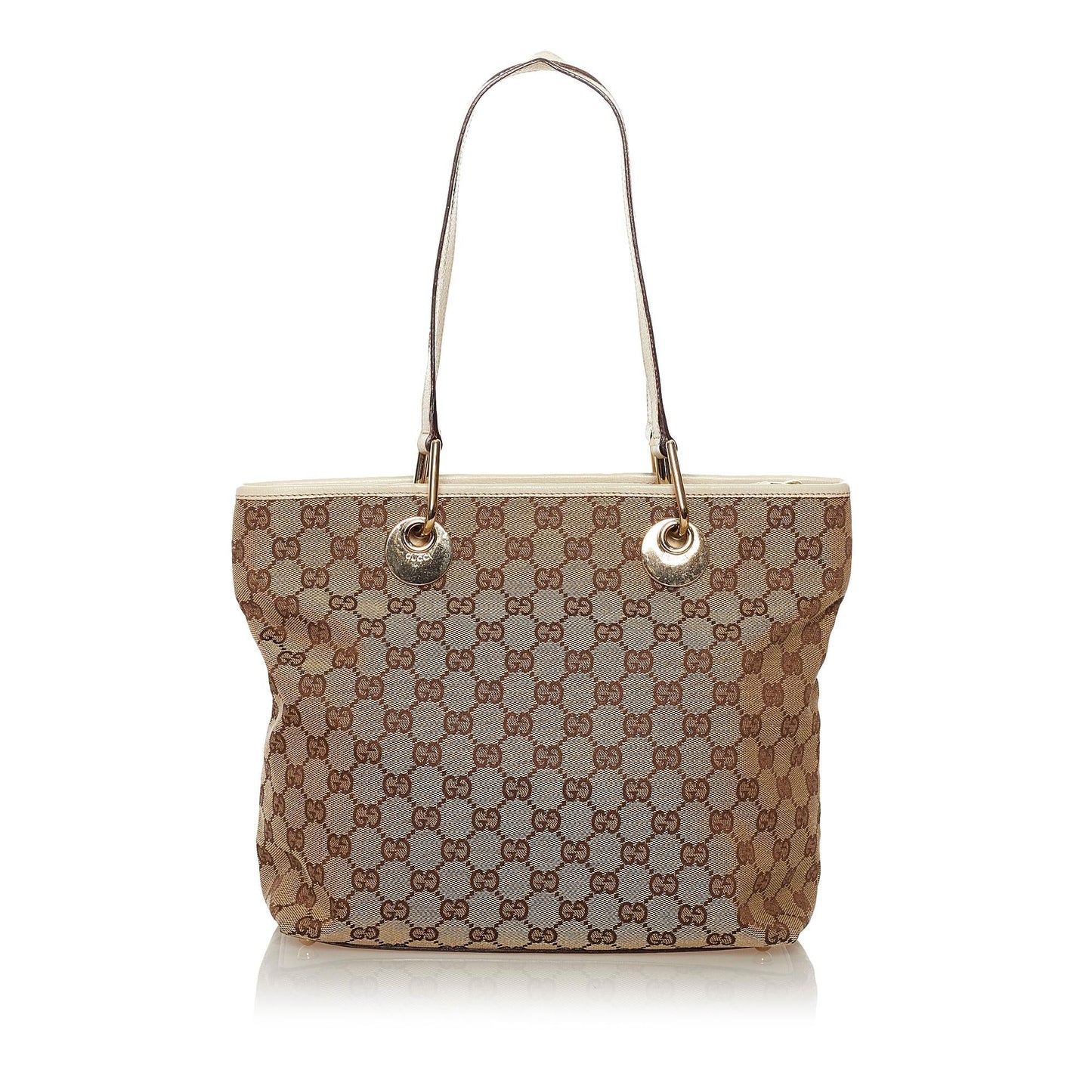 Gucci GG Eclipse SHG Canvas Calf White Brown Shoulder Bag