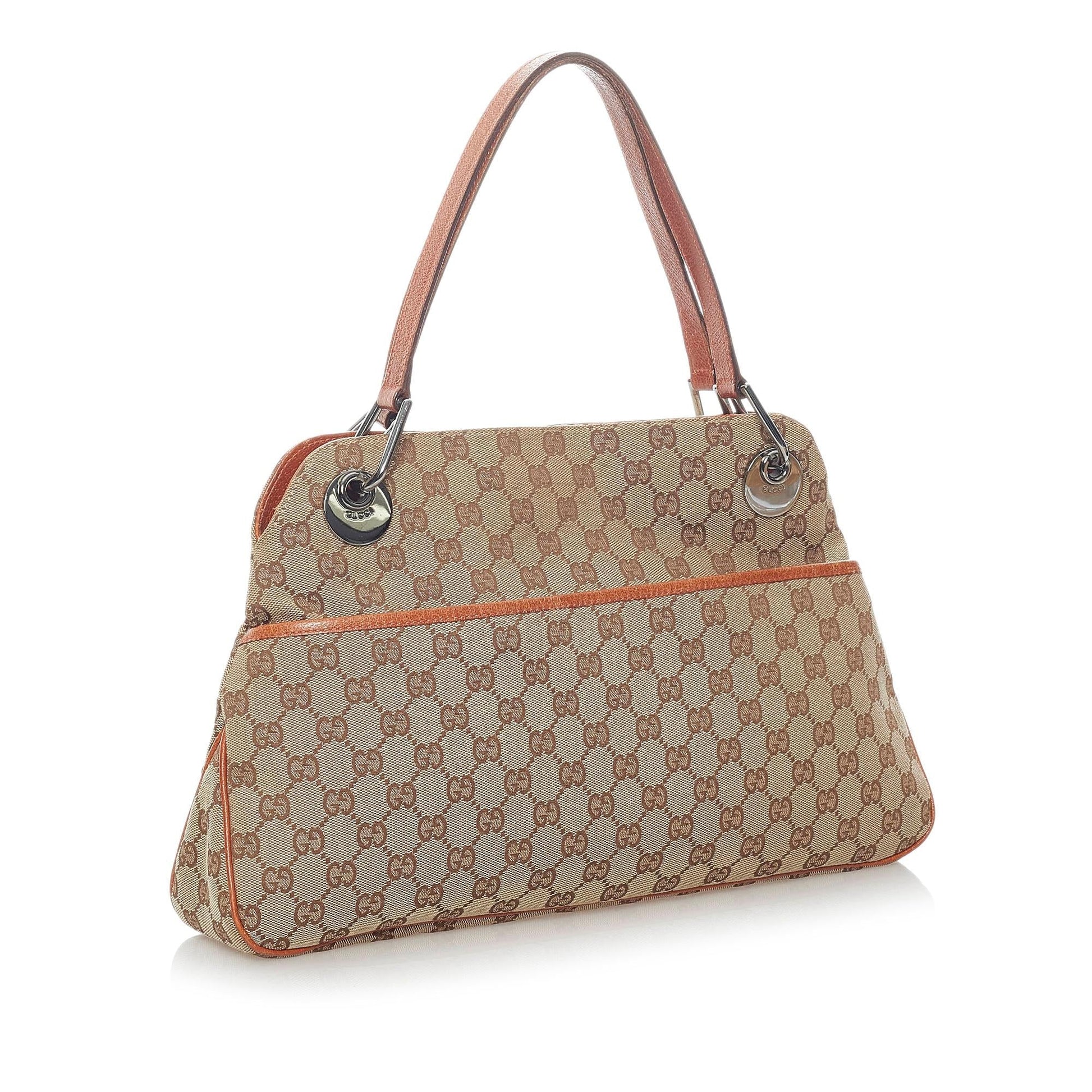 Gucci GG Eclipse SHG Canvas Calf Brown Orange Shoulder Bag