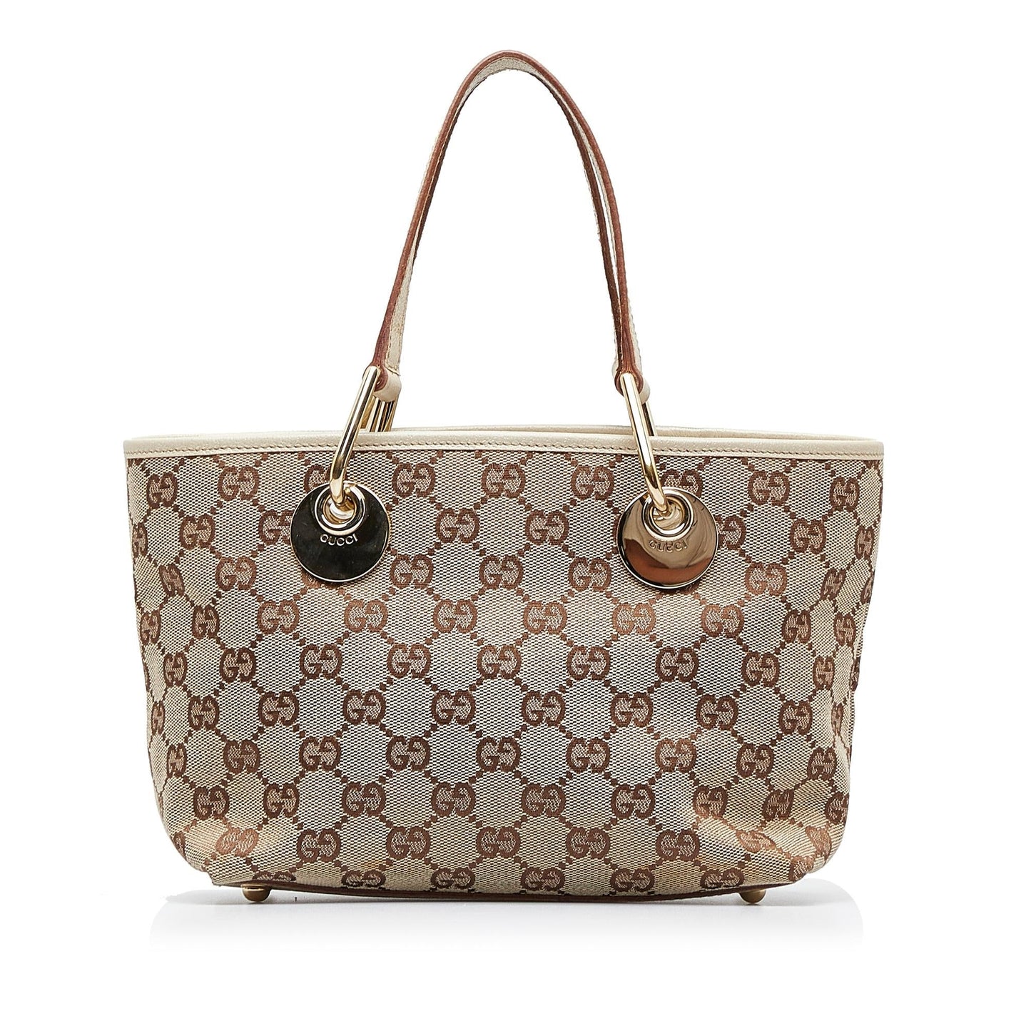 Gucci GG Eclipse SHG-lWXVX7 Canvas Calf White Brown Shoulder Bag