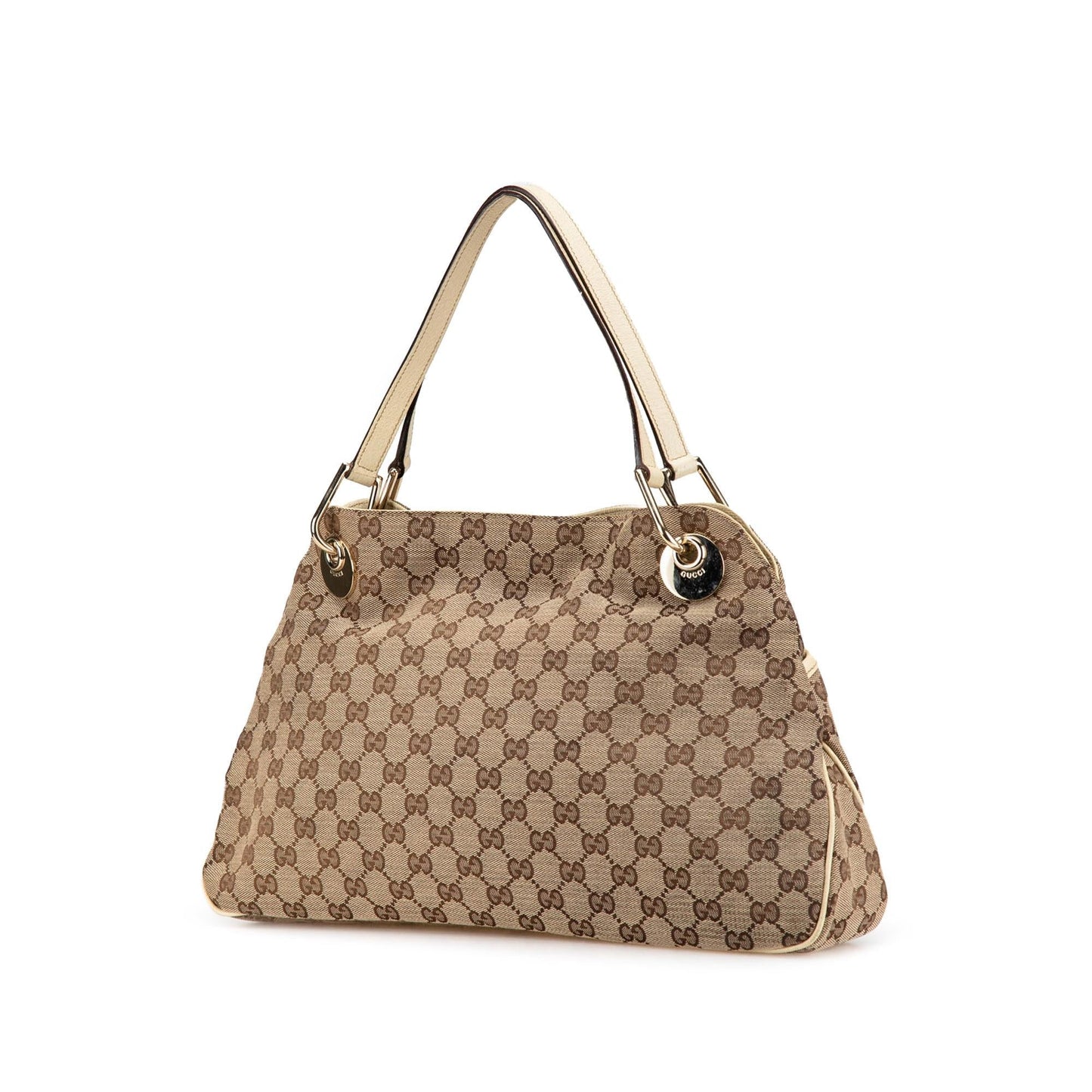 Gucci GG Eclipse Canvas Calf White Brown Shoulder Bag