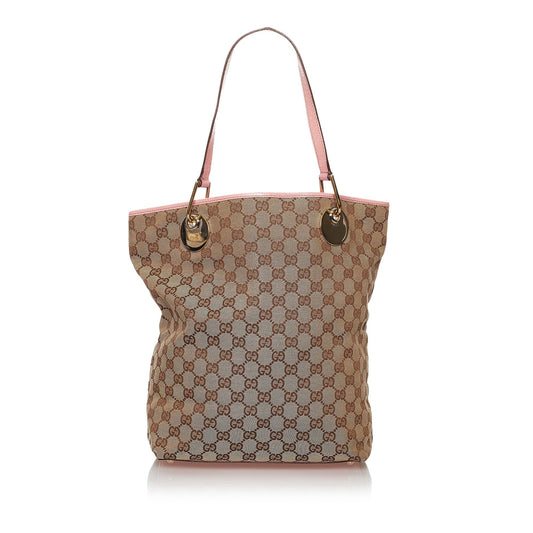 Gucci GG Eclipse SHG Canvas Brown Pink Tote Bag 3