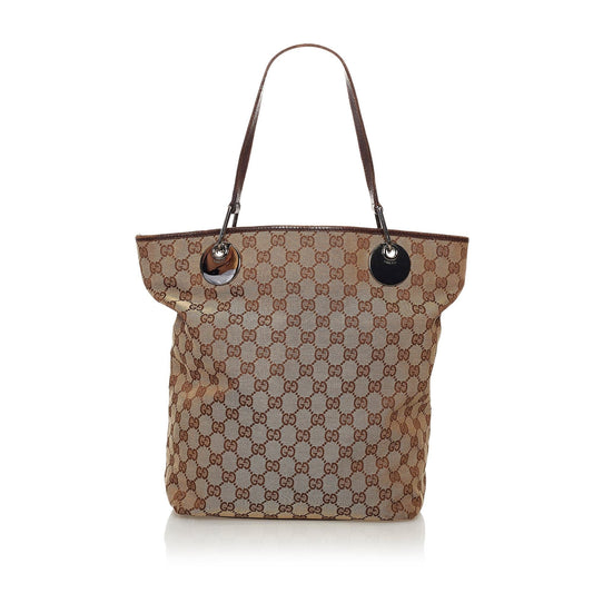 Gucci GG Eclipse SHG Canvas Brown Tote Bag