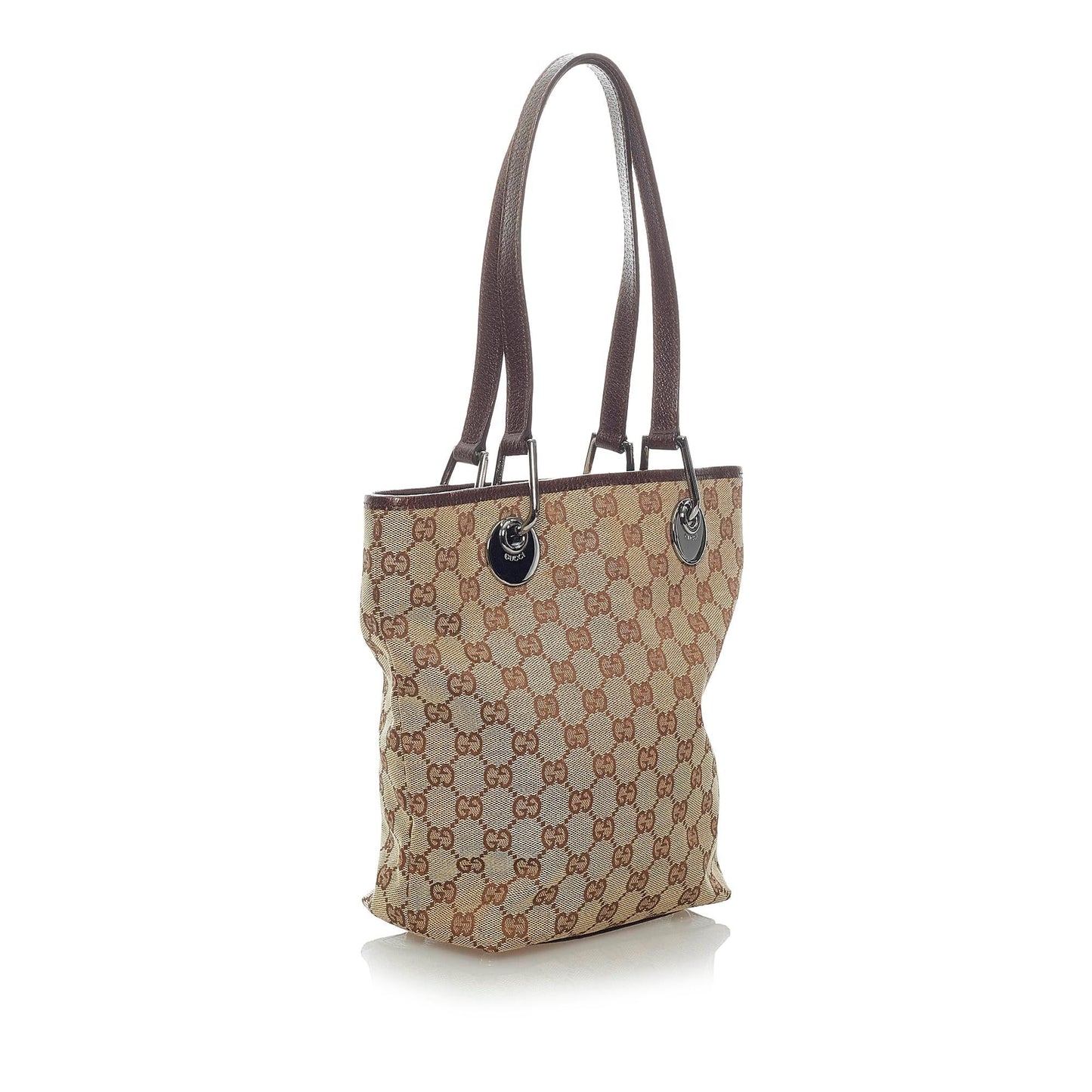 Gucci GG Eclipse SHG Canvas Calf Brown Tote Bag