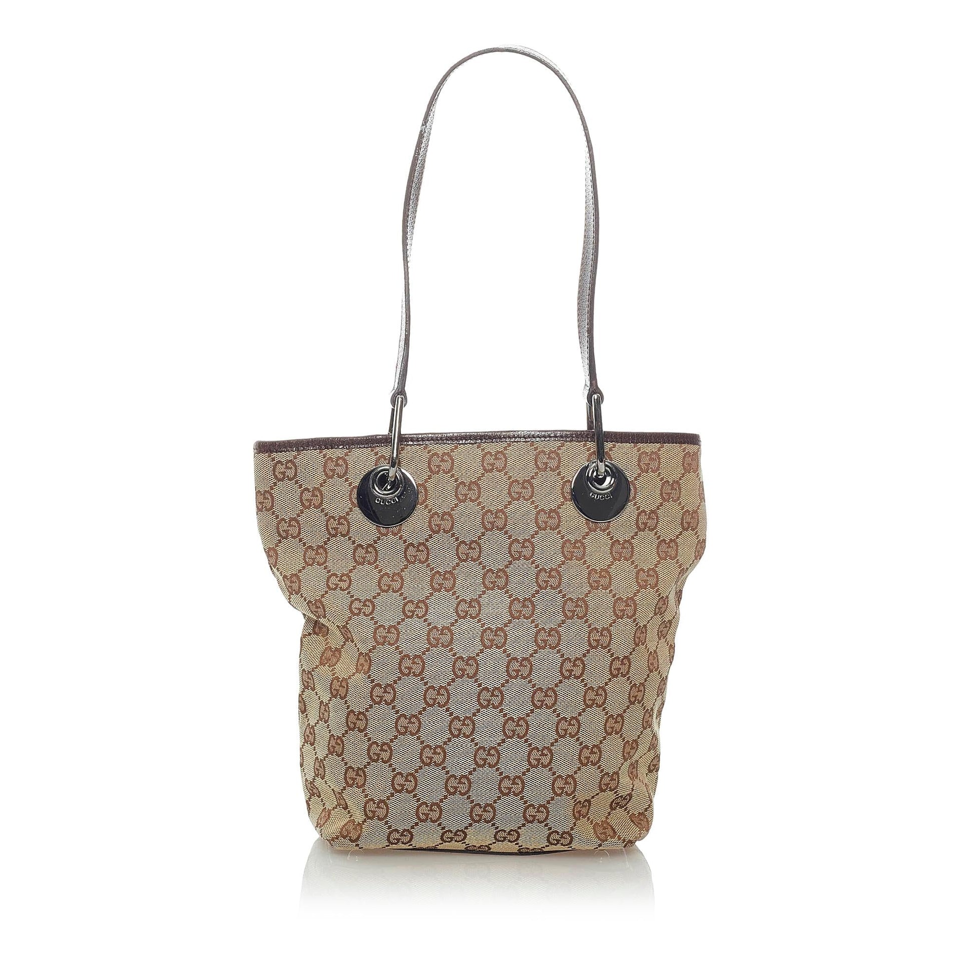 Gucci GG Eclipse SHG Canvas Calf Brown Tote Bag 3