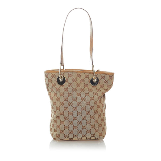 Gucci GG Eclipse SHG Canvas Calf Brown Tote Bag 4