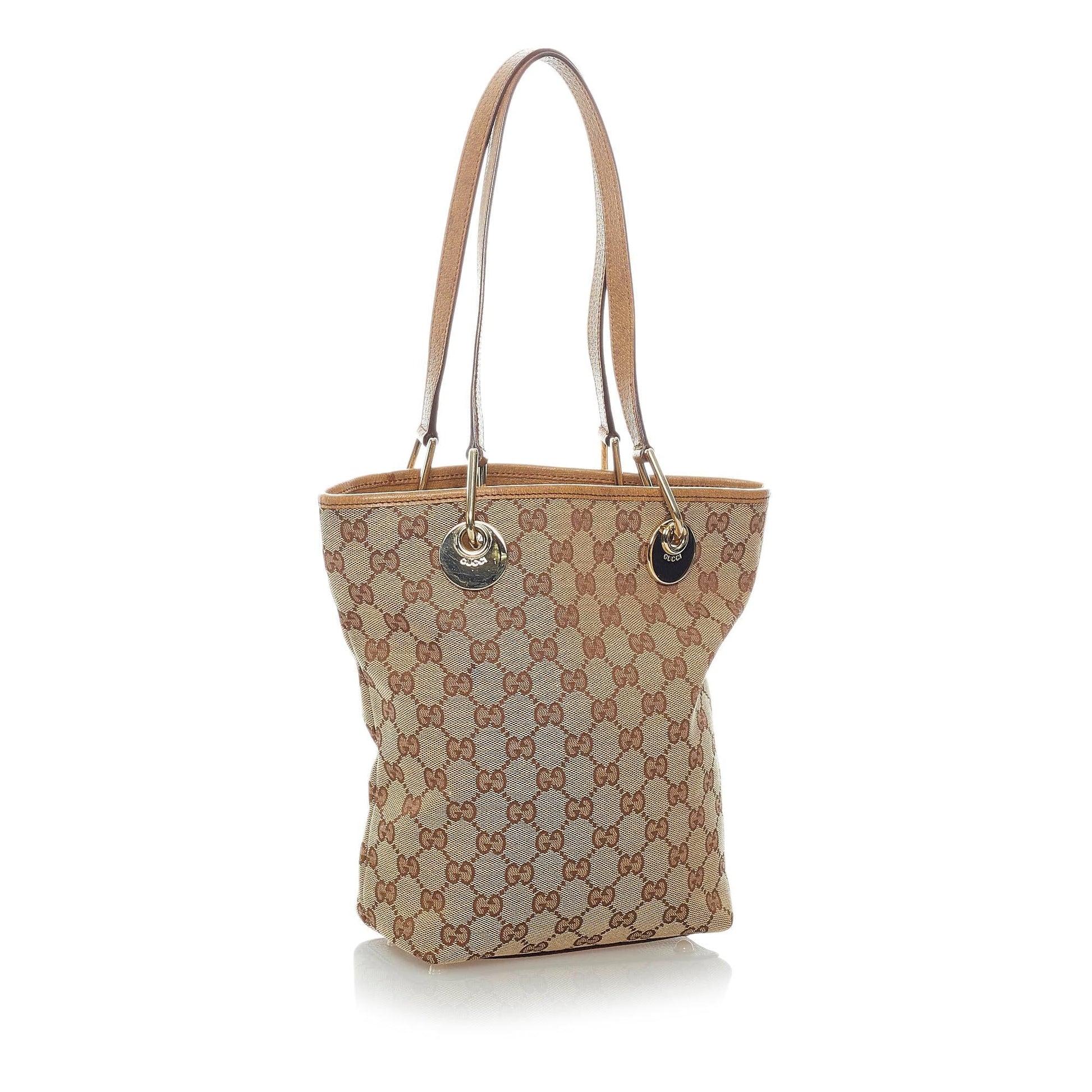 Gucci GG Eclipse SHG Canvas Calf Brown Tote Bag 4