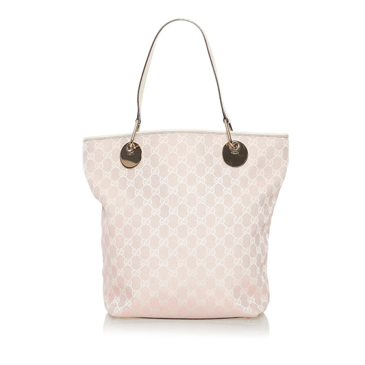 Gucci GG Eclipse SHG-s2bRnm Canvas White Pink Tote Bag