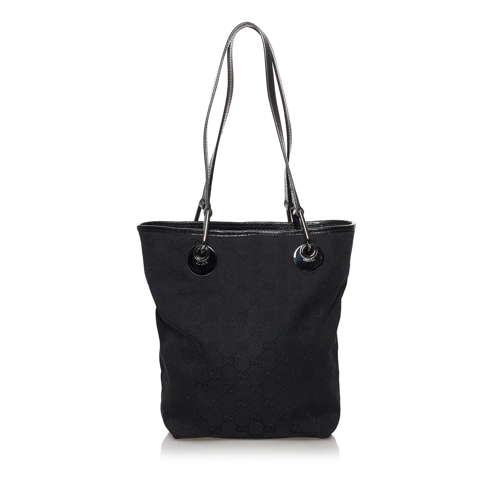 Gucci GG Eclipse SHG-KAPU3n Canvas Calf Black Tote Bag