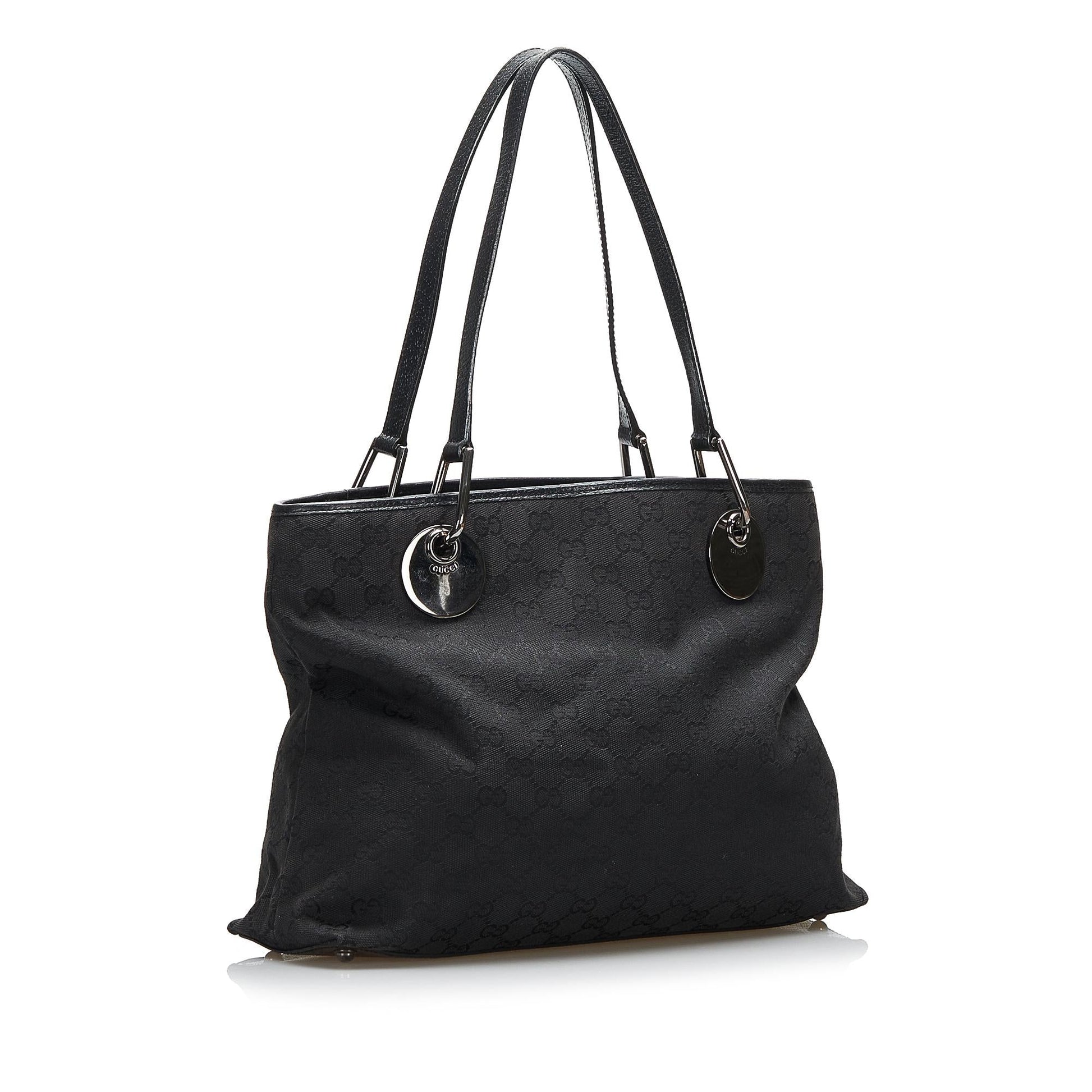 Gucci GG Eclipse SHG-MHZWjN Canvas Calf Black Tote Bag