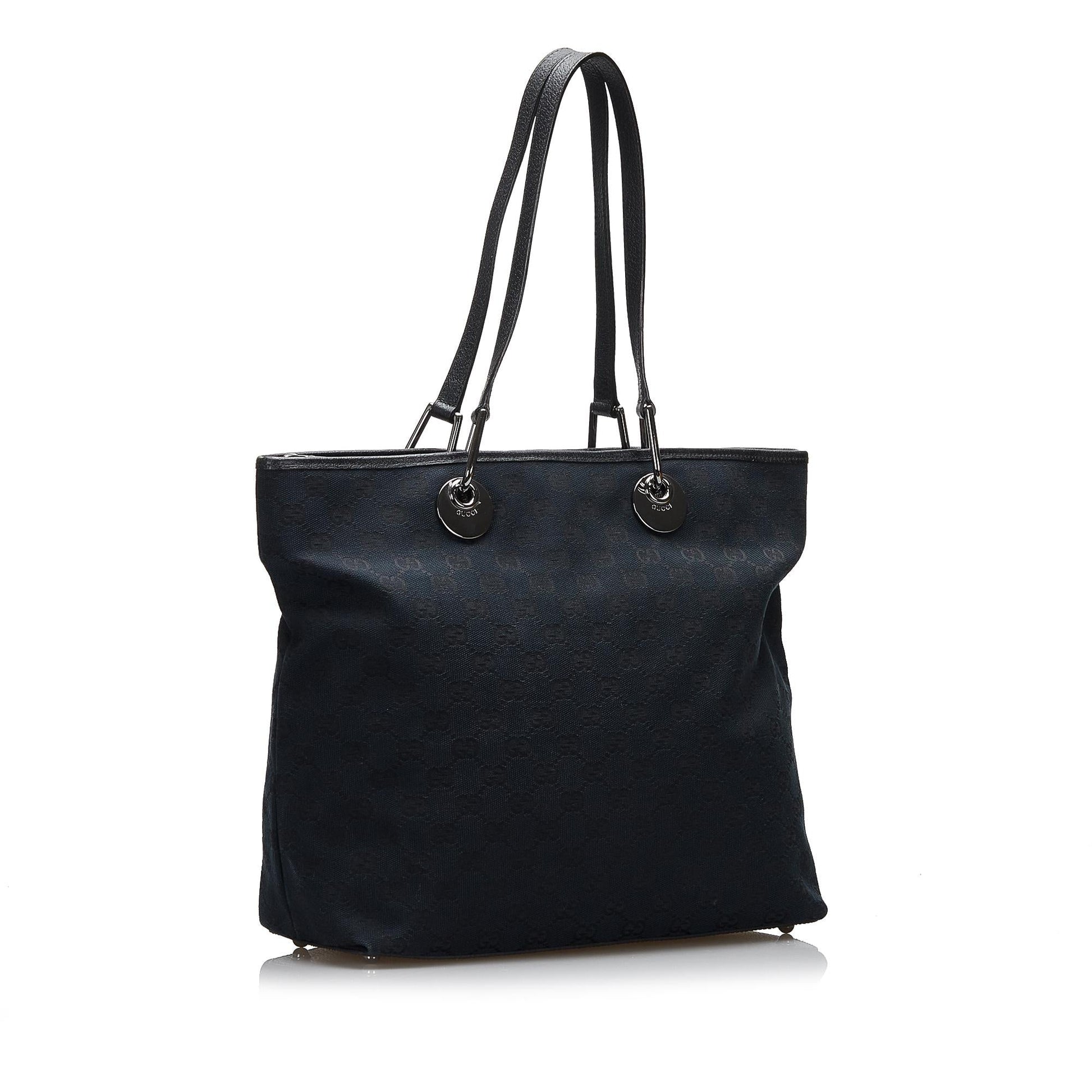 Gucci GG Eclipse SHG-c0MN9M Canvas Calf Black Tote Bag