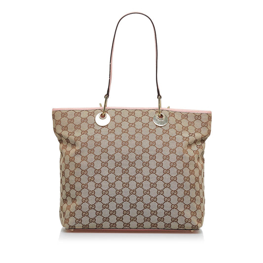 Gucci GG Eclipse SHG-iAOPL8 Canvas Calf Brown Pink Tote Bag