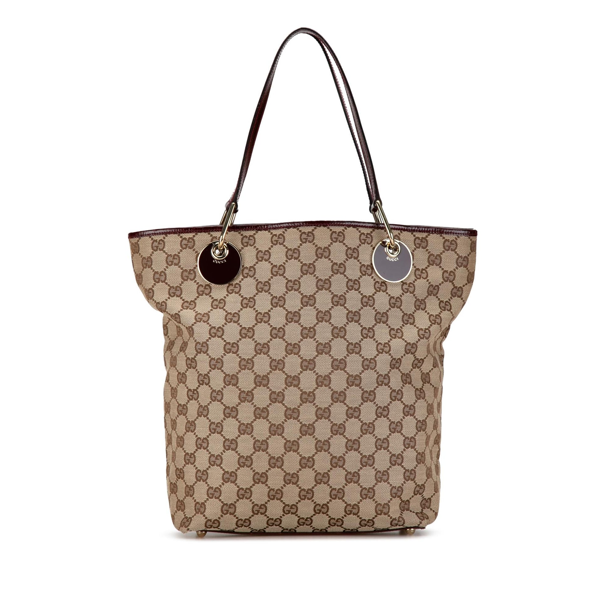 Gucci GG Eclipse SHG-uZPc1Y Canvas Calf Brown Tote Bag