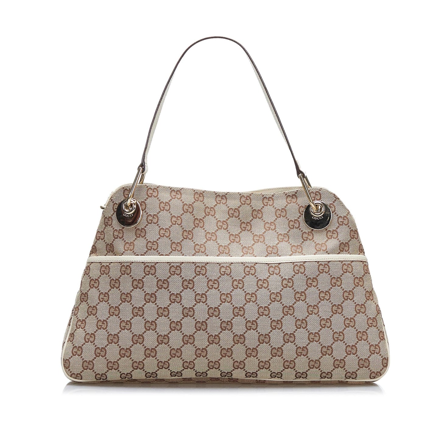 Gucci GG Eclipse SHG-gD1Zow Canvas Calf White Brown Tote Bag