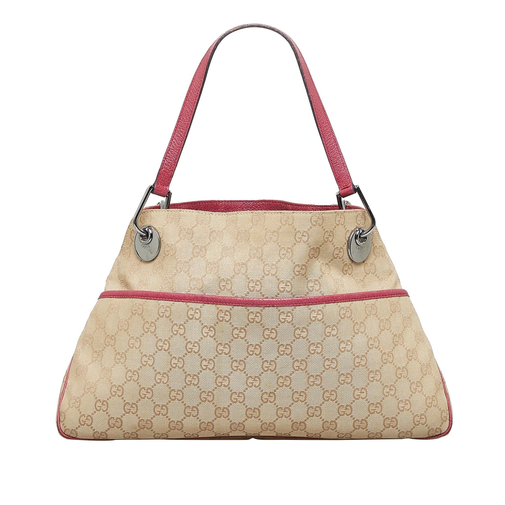 Gucci GG Eclipse SHG-aVKQgb Canvas Calf Brown Red Shoulder Bag