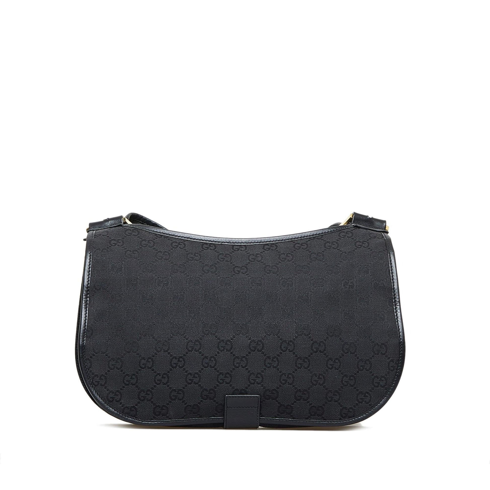Gucci GG SHG-tltDgF Canvas Black Flap Shoulder Bag