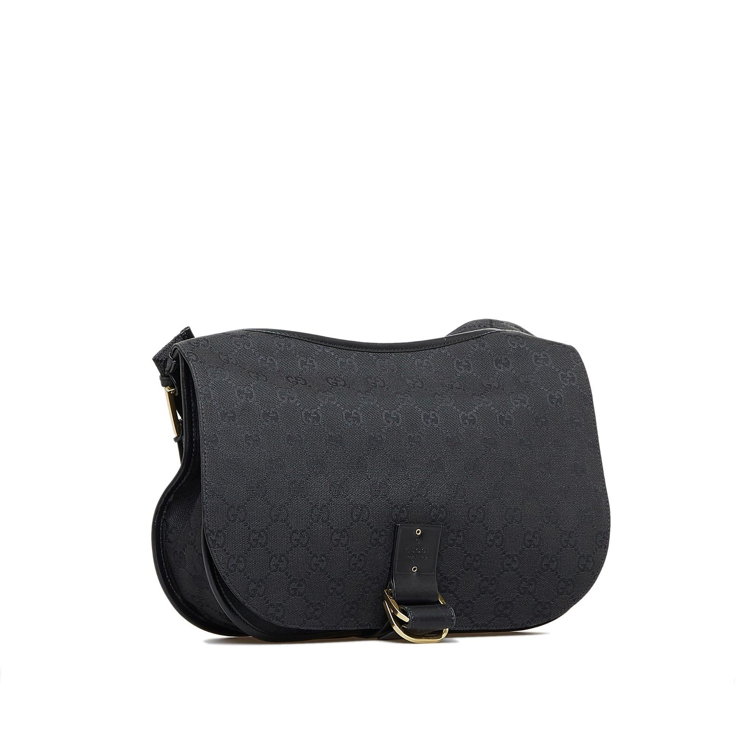 Gucci GG SHG-tltDgF Canvas Black Flap Shoulder Bag