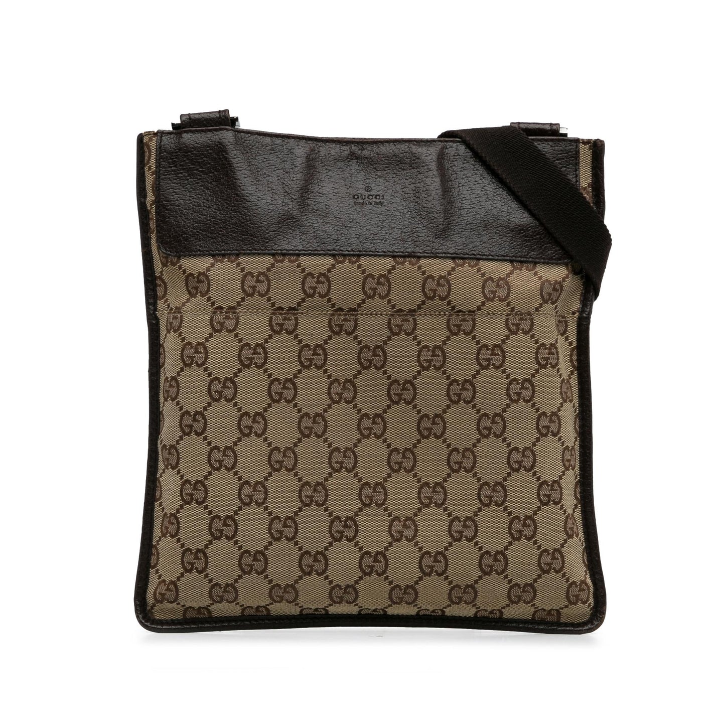 Gucci GG Flat Messenger SHG-UptcBo Canvas Brown Shoes