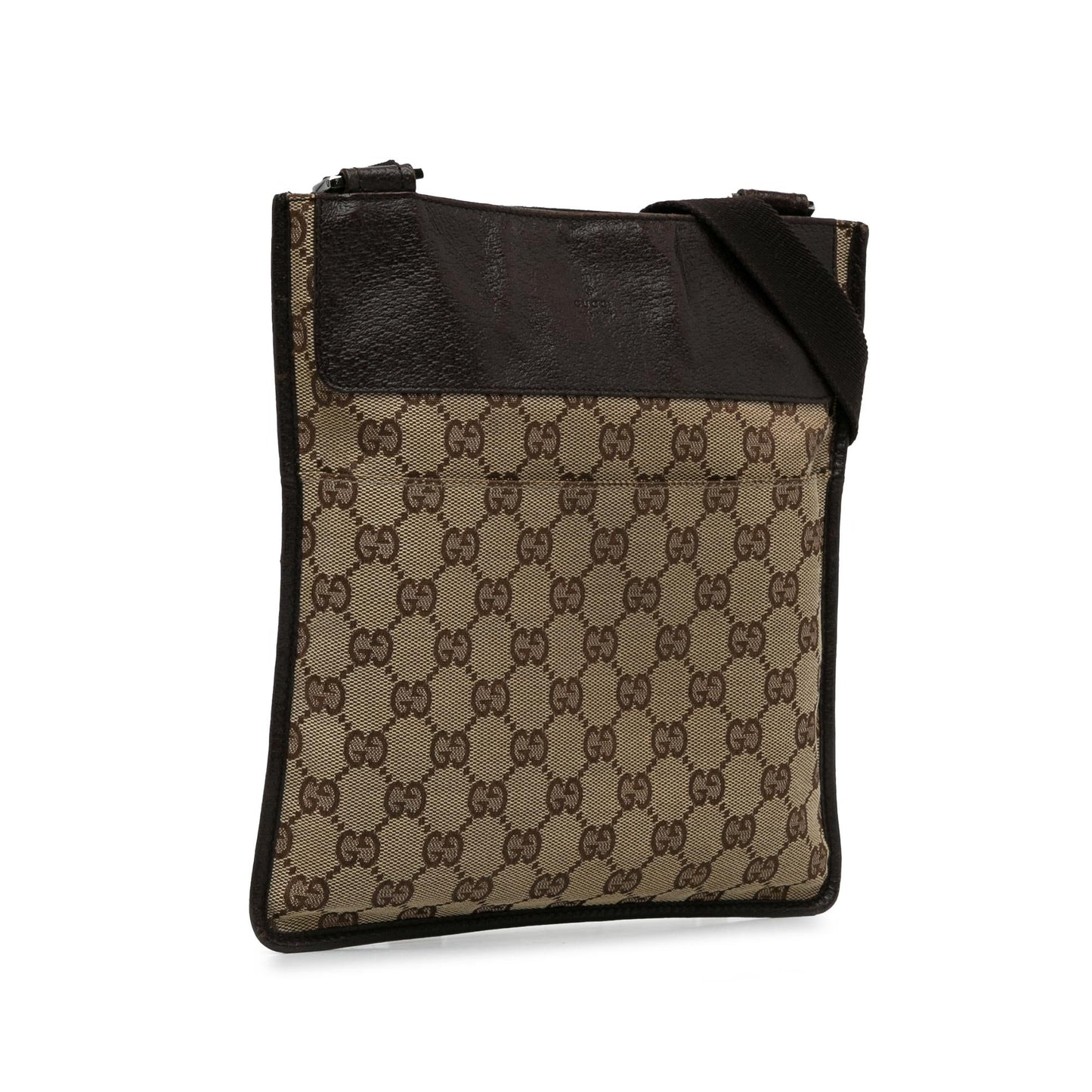 Gucci GG Flat Messenger SHG-UptcBo Canvas Brown Shoes