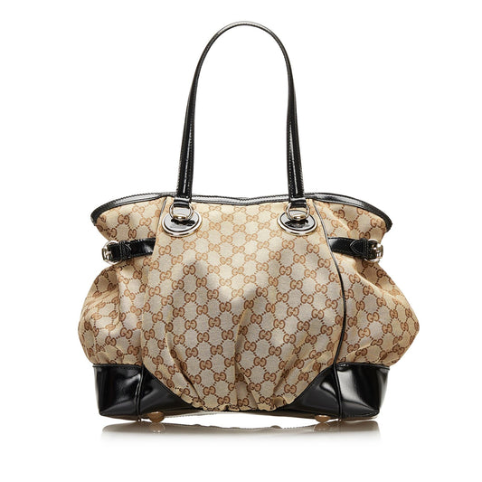Gucci GG Full Moon SHG Canvas Brown Tote Bag
