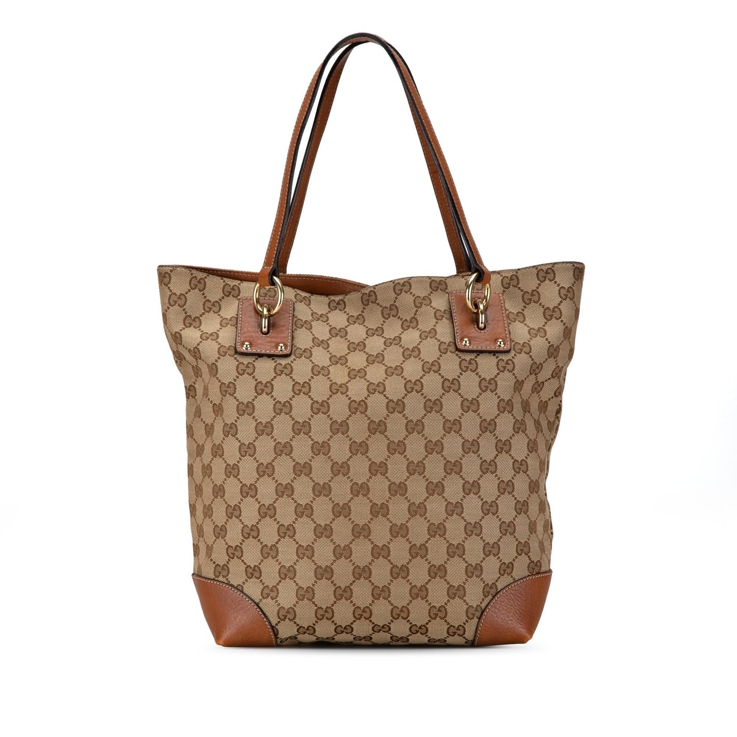 Gucci GG Charm SHG-s2pq0g Canvas Calf Brown Tote Bag