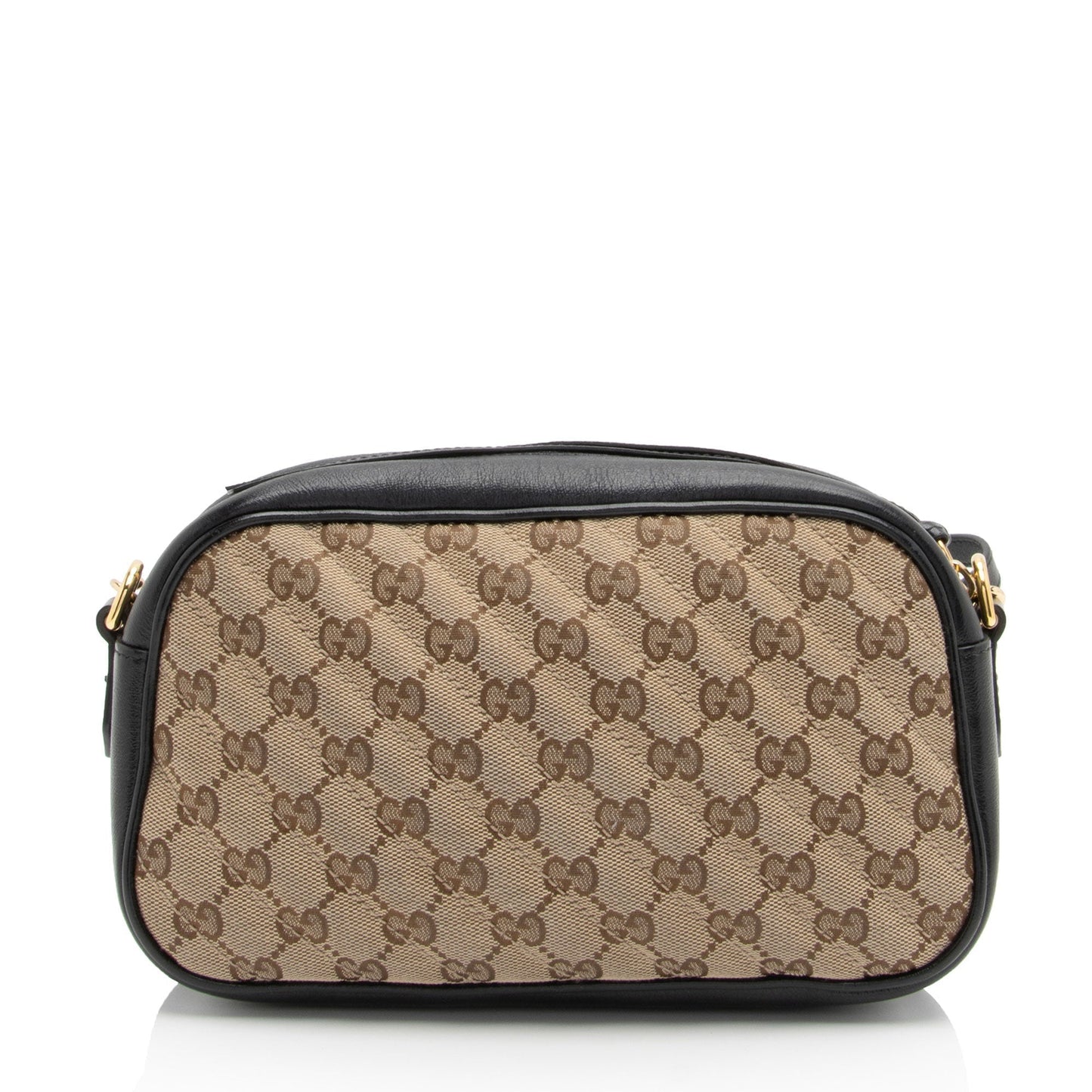 Gucci GG Marmont SHF-09Q1ec Leather Canvas Black Beige Crossbody Bag