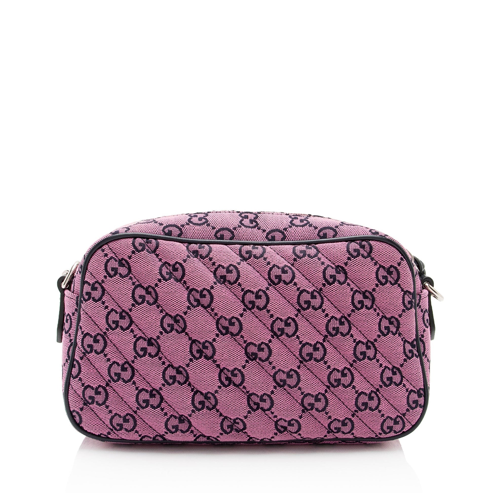 Gucci GG Marmont SHF-IaQNI1 Leather Canvas Blue Pink Crossbody Bag
